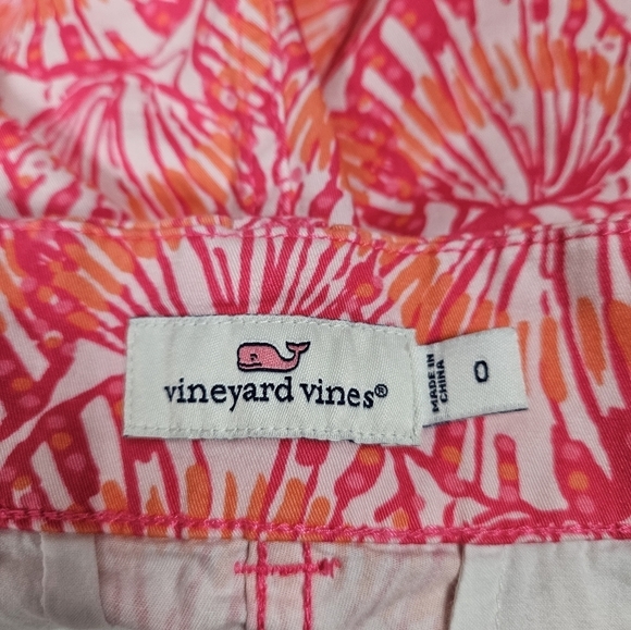 Vineyard Vines Colorful Pink & Orange Chino Shorts Size 0 Women's - Picture 9 of 10